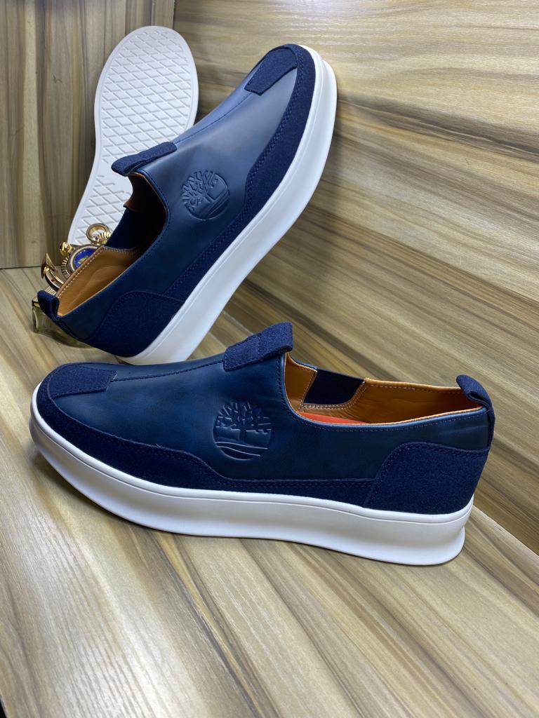 Timberland Loafers Navy Blue With Suede in a box